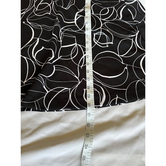 Alfani Skirt Plus Sz16W Midi Cobalt Breeze Black White Floral Elastic Waist NEW - Picture 11 of 12